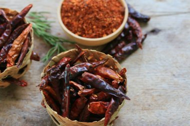Kurutulmuş kırmızı biber ile
