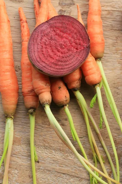 Bit segar dan wortel — Stok Foto