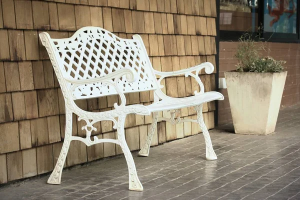 Weißer Stahl der Stuhl — Stockfoto