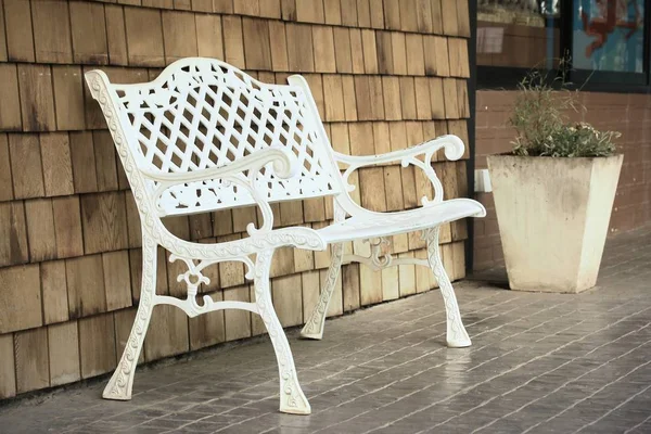 White steel the chair — Stock Photo, Image