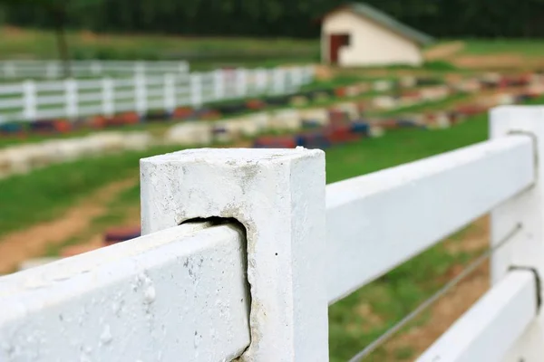 White fence on the farm — Stock Photo, Image