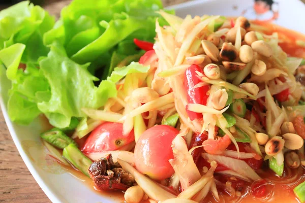 木瓜沙拉-泰国食品 — 图库照片
