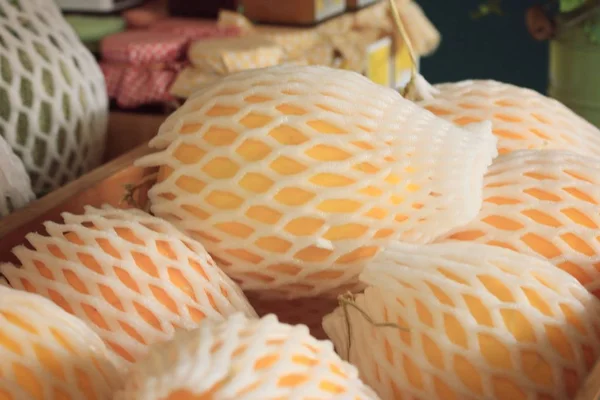 Heap melon in market — Stock Photo, Image