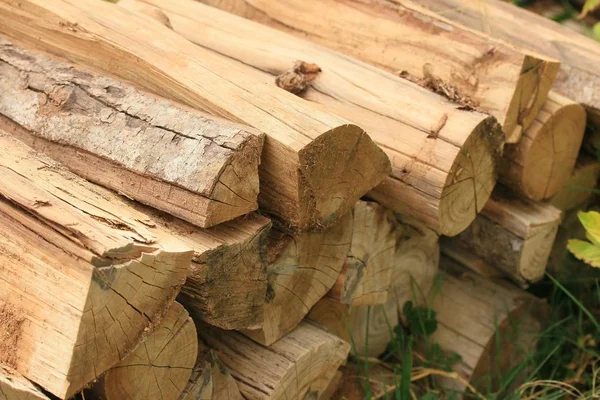 Viele Holzstapel — Stockfoto