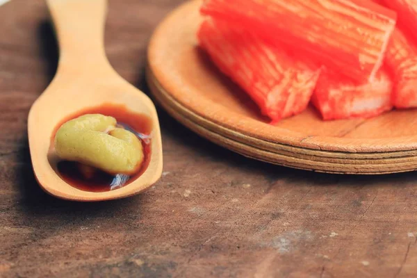 Cangrejo palo comida japonesa — Foto de Stock