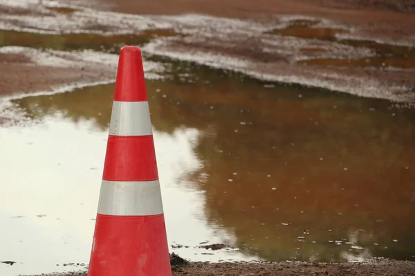 Traffic cone on road — Stock Photo, Image