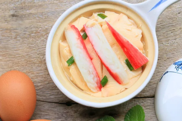 Steamed eggs with crab sticks