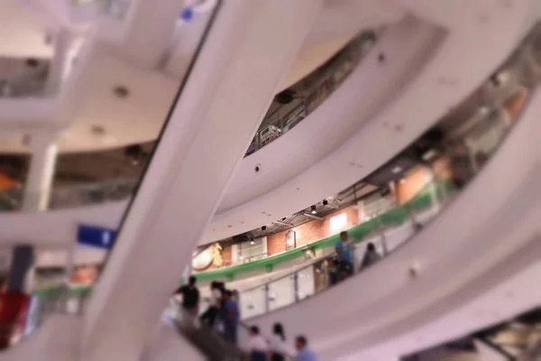 Blurred people in shopping mall