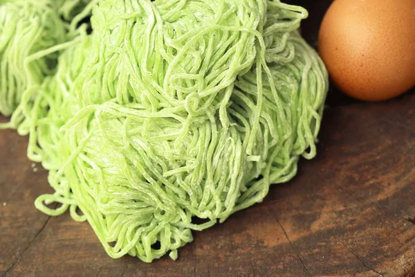 Green jade egg noodles — Stock Photo, Image