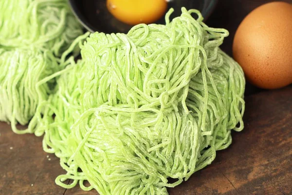 Green jade egg noodles — Stock Photo, Image