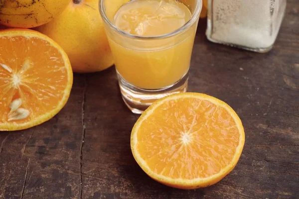 Orange juice and fresh — Stock Photo, Image