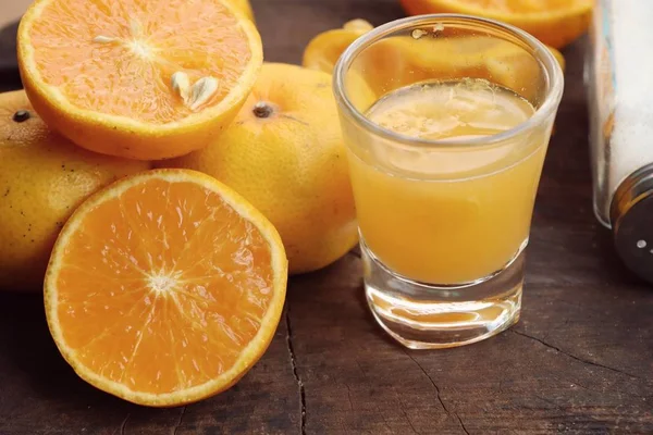 Orange juice and fresh — Stock Photo, Image