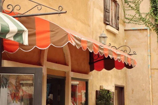 Awning front store  buildin — Stock Photo, Image