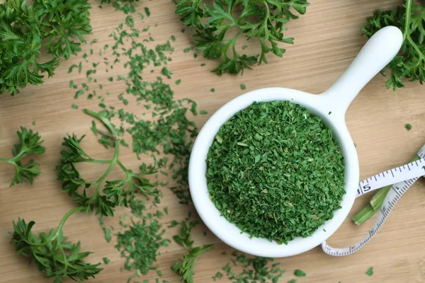 Dried herb parsley leaves