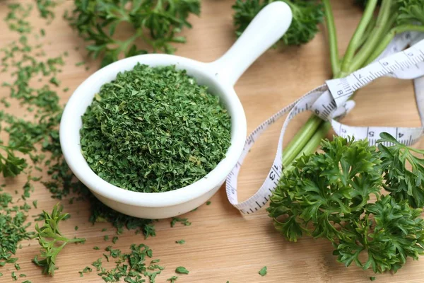 Dried herb parsley leaves