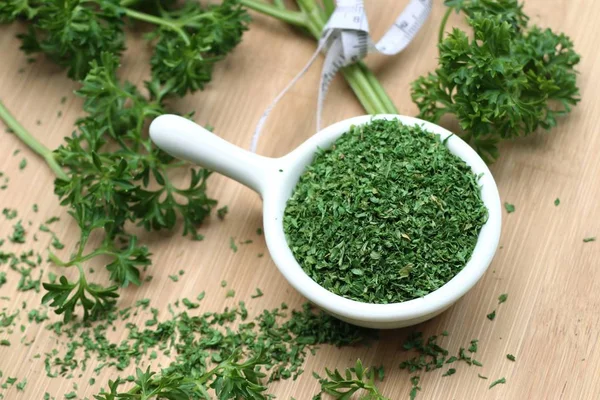 Dried herb parsley leaves