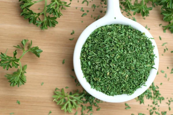 Dried herb parsley leaves