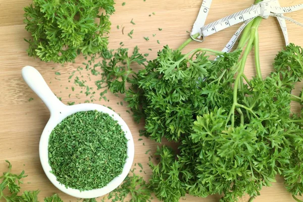 Dried herb parsley leaves