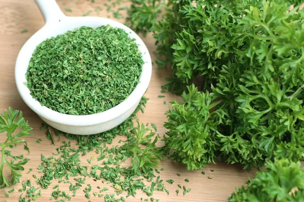 Dried herb parsley leaves