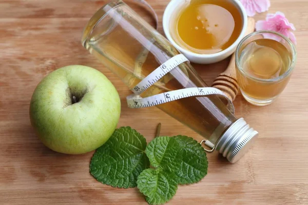 Appel cider azijn met honing — Stockfoto