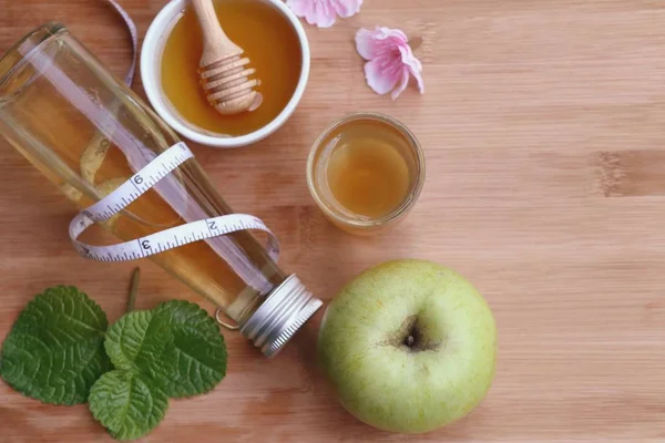 Appel cider azijn met honing — Stockfoto