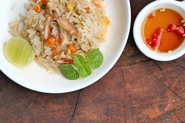 Fried rice with crab — Stock Photo, Image