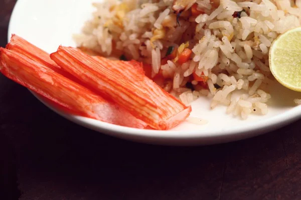 Fried rice with crab — Stock Photo, Image