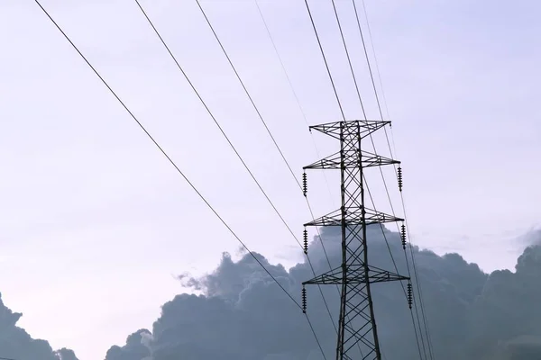 Yüksek gerilim elektrik pol — Stok fotoğraf
