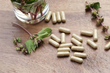 kapsül ile bitkisel fesleğen