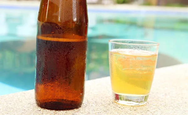 Glass of light beer — Stock Photo, Image