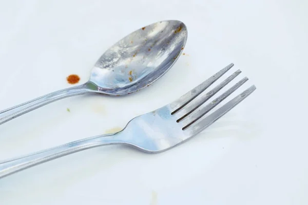 Spoon and fork in partry — Stock Photo, Image
