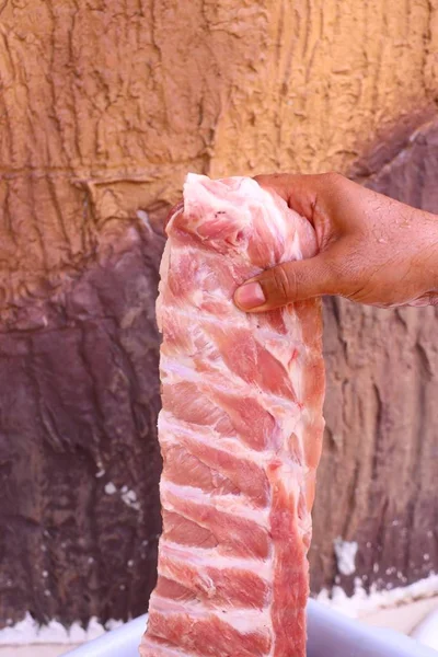 Raw pork bone ribs — Stock Photo, Image