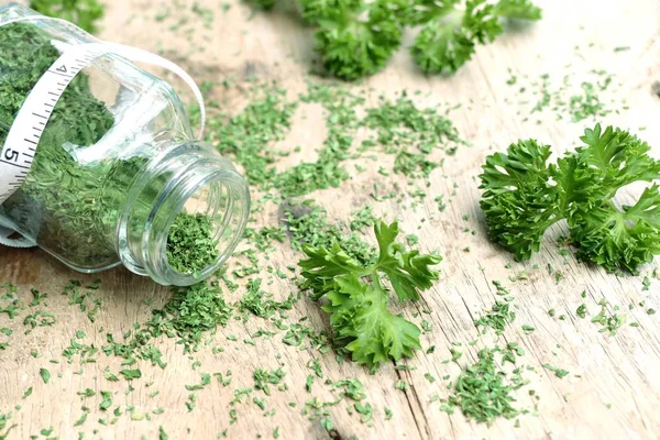 Dried herb parsley leaves