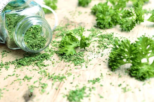 Dried herb parsley leaves