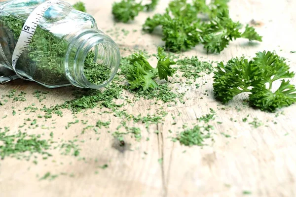 Dried herb parsley leaves