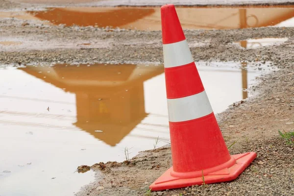 Traffic cone on road — Stock Photo, Image