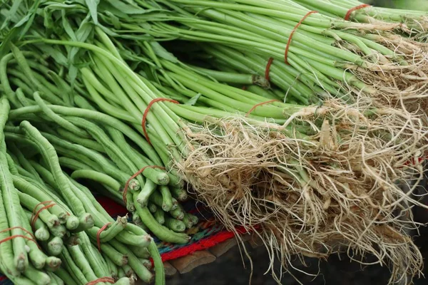 Morgenprakt på markedet – stockfoto