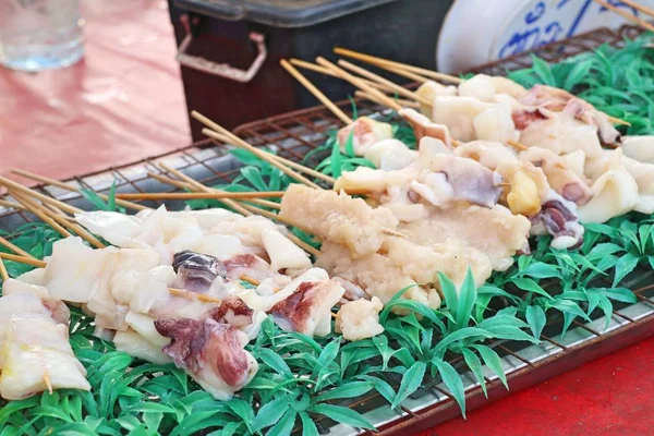 Grilled squid in street food — Stock Photo, Image