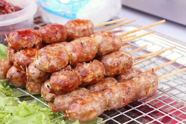 BBQ sausages street food — Stock Photo, Image