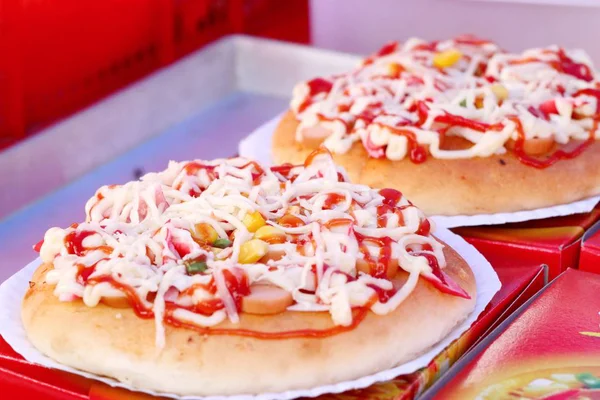 Pizza allo street food — Foto Stock