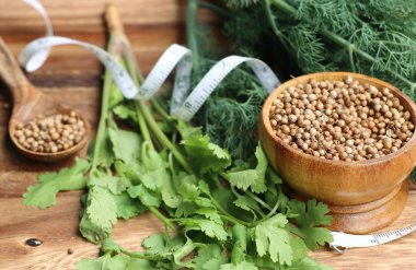 kişniş yaprakları ile tohum