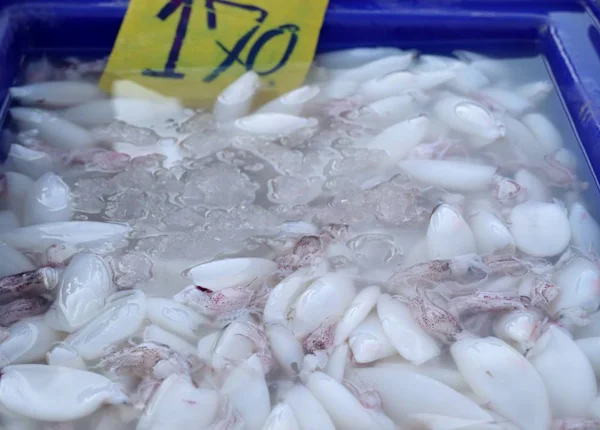 Calamares frescos en la comida callejera —  Fotos de Stock