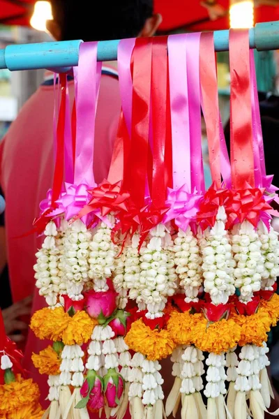 Jasmine garland in market — Stock Photo, Image