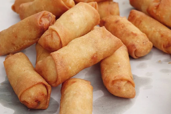 Spring rolls at street food — Stock Photo, Image