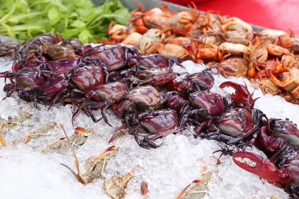 Cangrejo fresco en el mercado — Foto de Stock