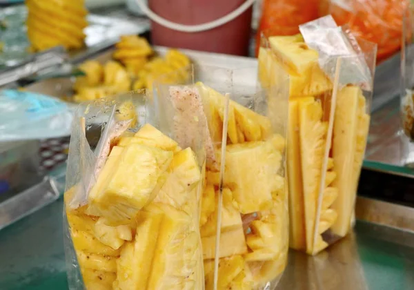 Pineapple on street food — Stock Photo, Image