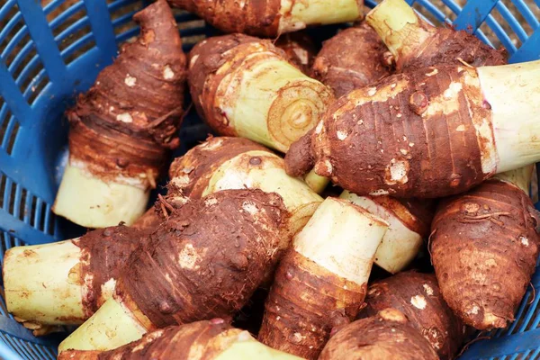 Biologische taro op straat eten — Stockfoto