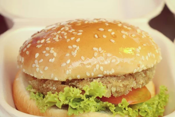 Hamburguesa de cerdo en la calle de alimentos —  Fotos de Stock