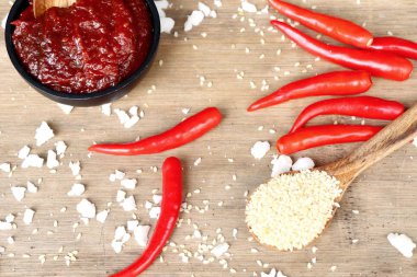 Kore kırmızı biber Sos