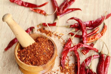 Kurutulmuş kırmızı biber ile